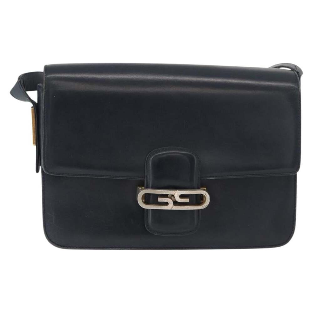 Gucci Leather Shoulder Bag Navy